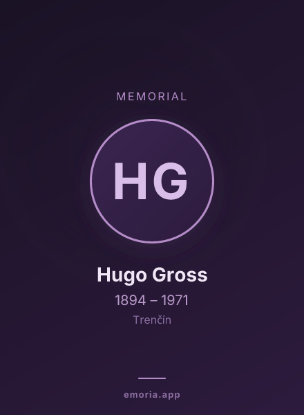 Memorial portrait of Hugo Gross
