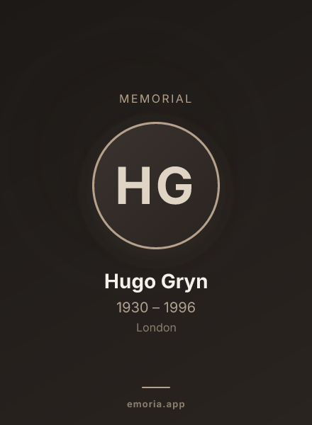 Memorial portrait of Hugo Gryn