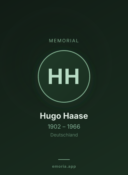Memorial portrait of Hugo Haase