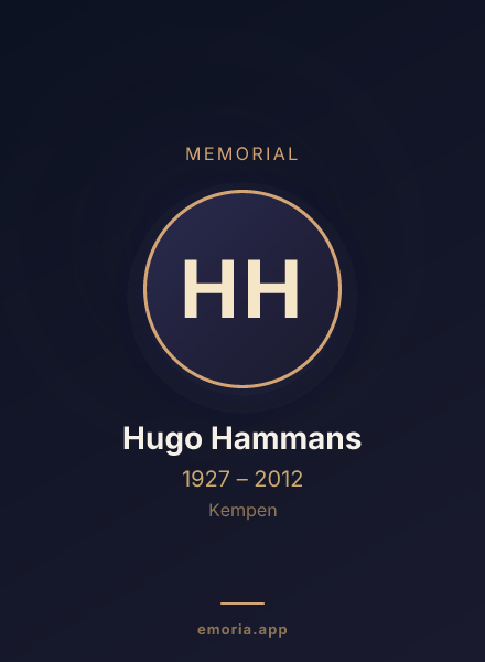 Memorial portrait of Hugo Hammans
