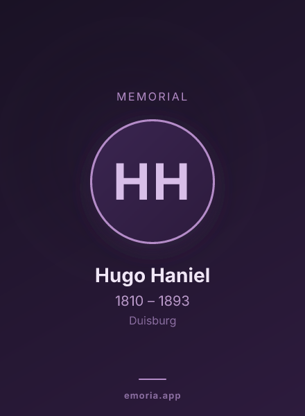 Memorial portrait of Hugo Haniel