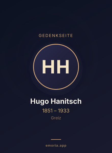 Gedenkportrait von Hugo Hanitsch