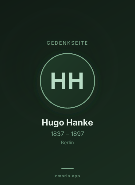 Gedenkportrait von Hugo Hanke