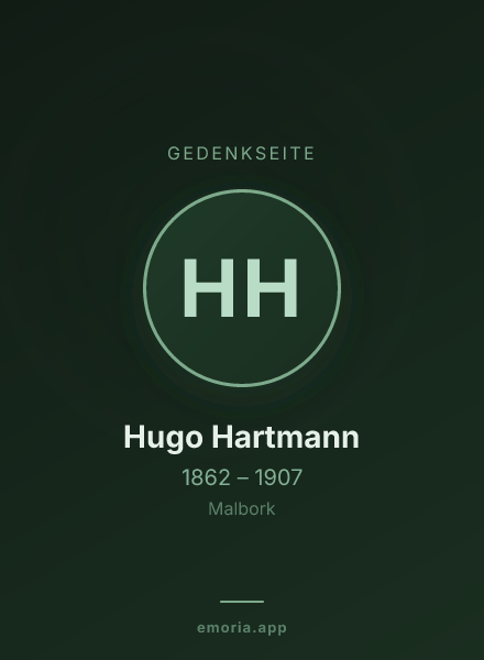 Gedenkportrait von Hugo Hartmann