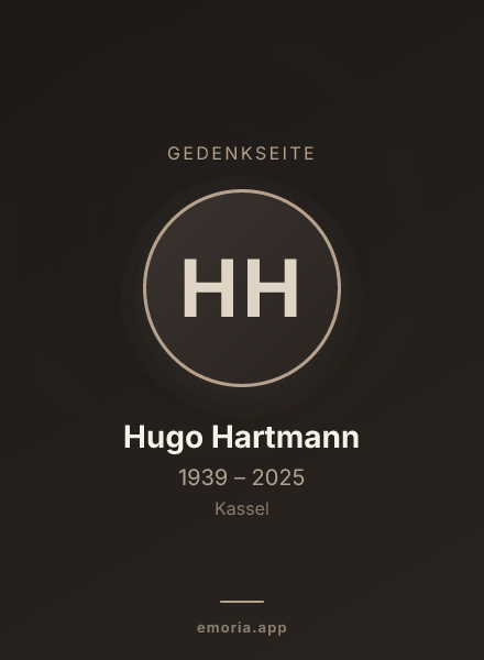 Gedenkportrait von Hugo Hartmann