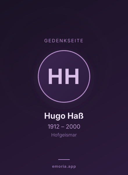 Gedenkportrait von Hugo Haß