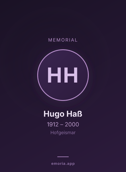 Memorial portrait of Hugo Haß