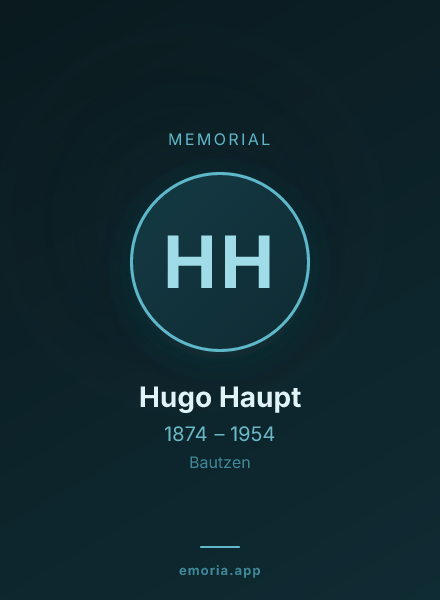 Memorial portrait of Hugo Haupt
