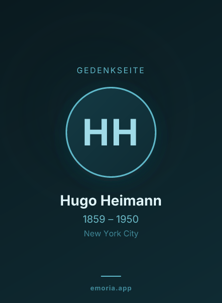 Gedenkportrait von Hugo Heimann