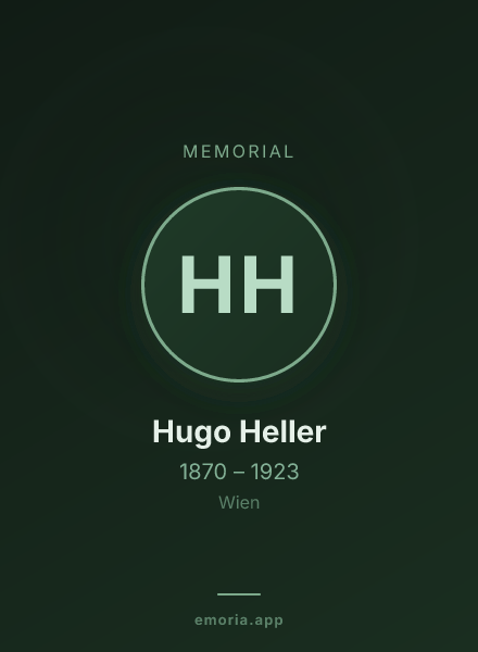 Memorial portrait of Hugo Heller