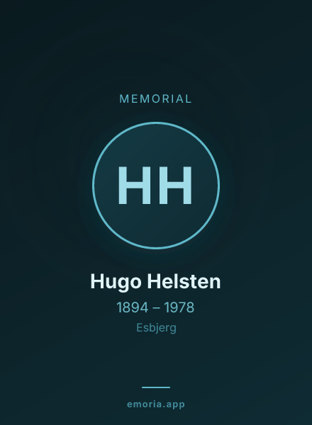 Memorial portrait of Hugo Helsten
