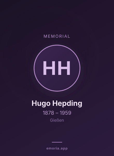 Memorial portrait of Hugo Hepding