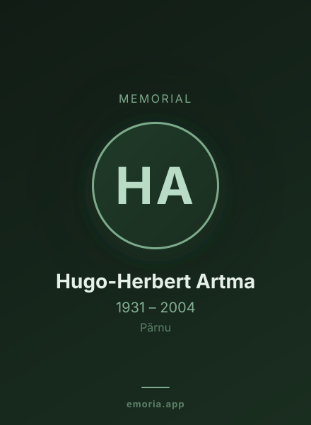 Memorial portrait of Hugo-Herbert Artma