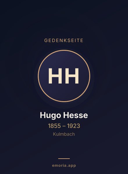 Gedenkportrait von Hugo Hesse