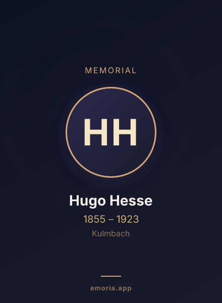 Memorial portrait of Hugo Hesse