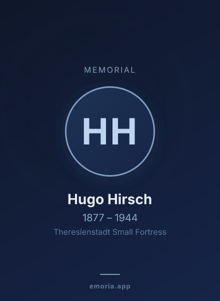 Memorial portrait of Hugo Hirsch