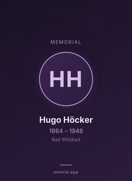 Memorial portrait of Hugo Höcker