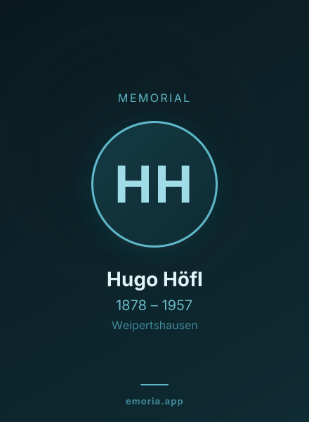 Memorial portrait of Hugo Höfl