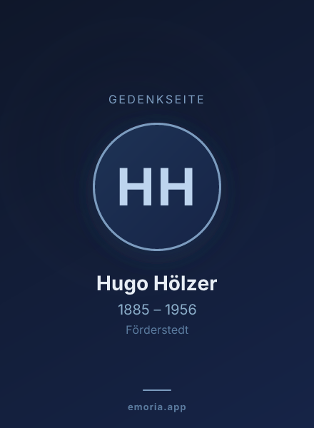 Gedenkportrait von Hugo Hölzer
