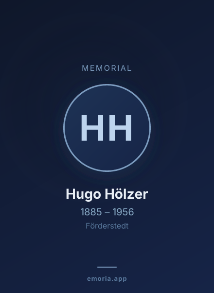 Memorial portrait of Hugo Hölzer