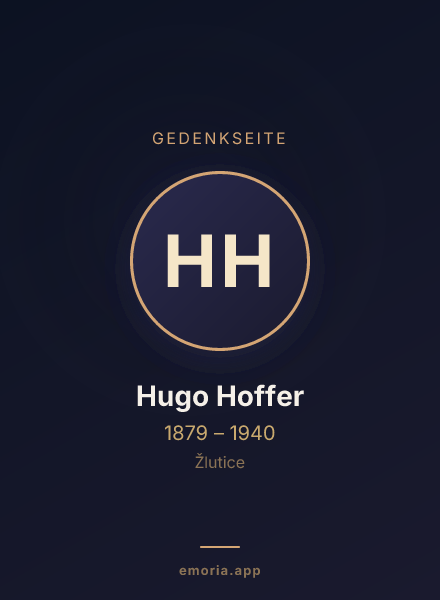 Gedenkportrait von Hugo Hoffer