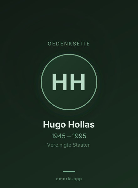 Gedenkportrait von Hugo Hollas
