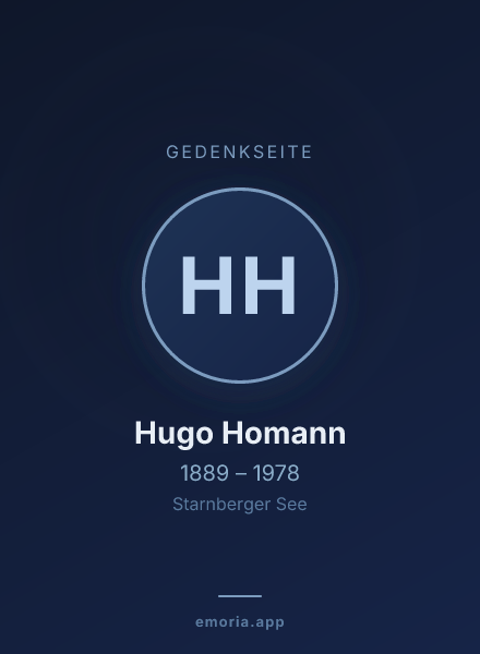 Gedenkportrait von Hugo Homann