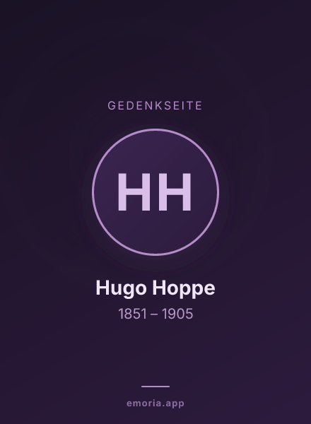 Gedenkportrait von Hugo Hoppe