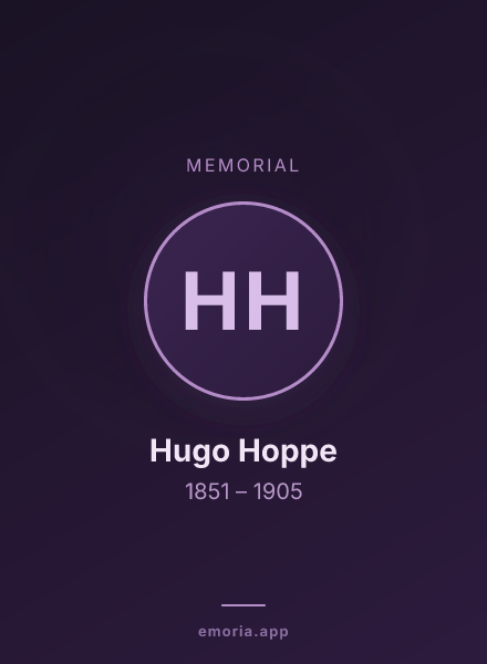 Memorial portrait of Hugo Hoppe