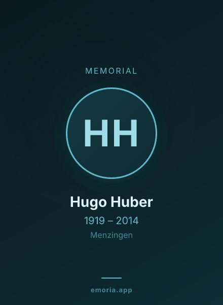 Memorial portrait of Hugo Huber