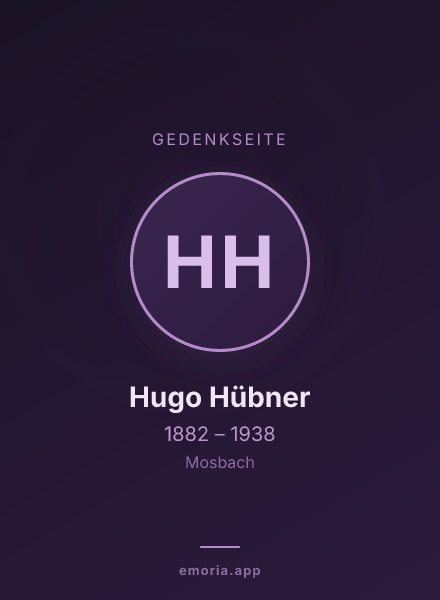 Gedenkportrait von Hugo Hübner
