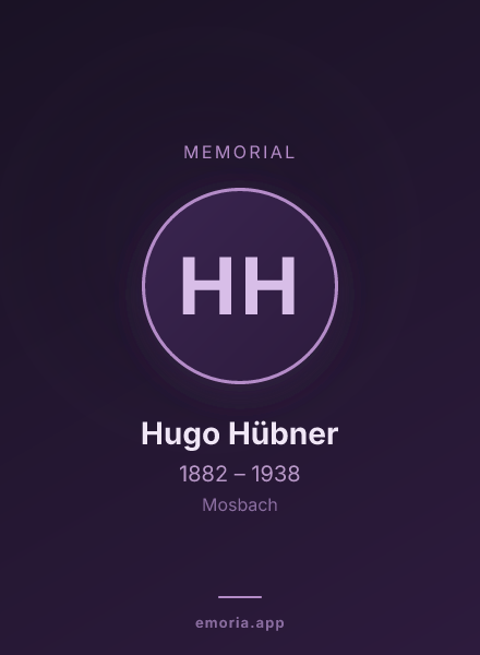 Memorial portrait of Hugo Hübner