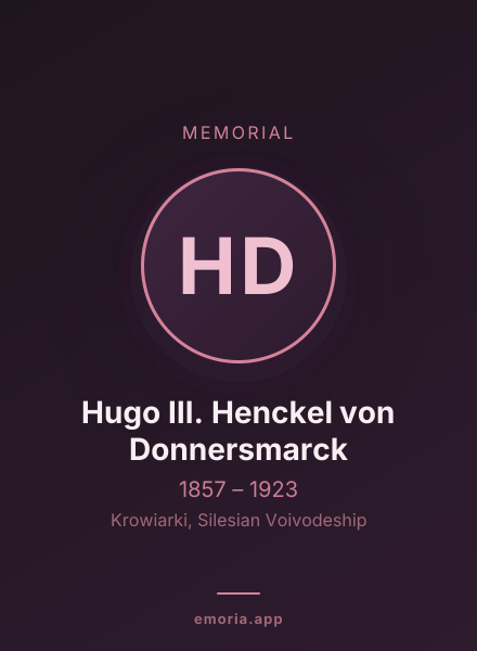 Memorial portrait of Hugo III. Henckel von Donnersmarck