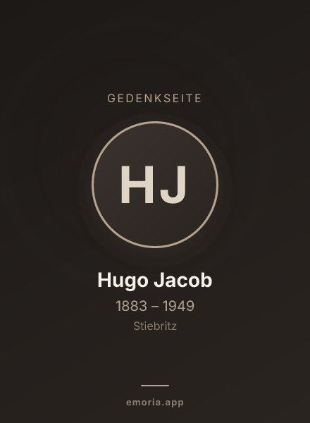 Gedenkportrait von Hugo Jacob