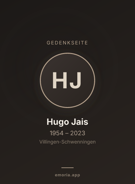 Gedenkportrait von Hugo Jais
