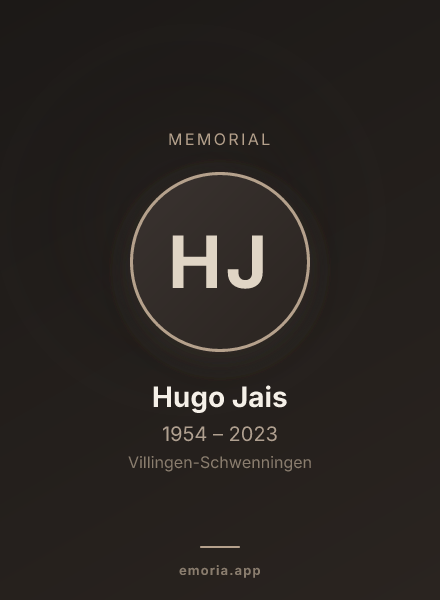 Memorial portrait of Hugo Jais