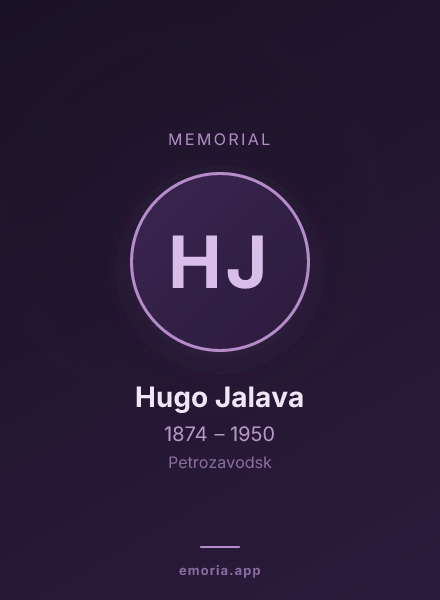 Memorial portrait of Hugo Jalava