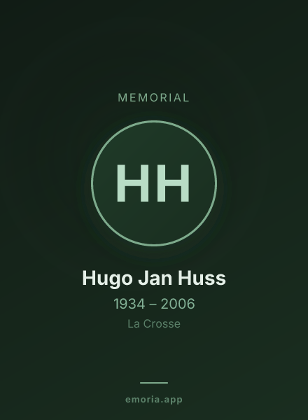 Memorial portrait of Hugo Jan Huss
