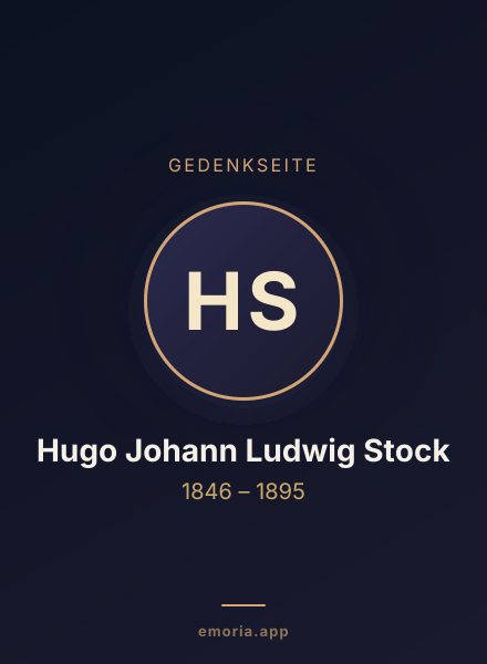 Gedenkportrait von Hugo Johann Ludwig Stock