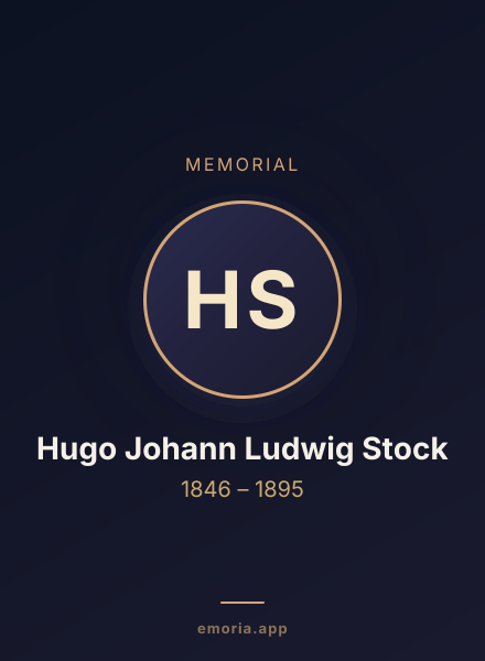 Memorial portrait of Hugo Johann Ludwig Stock