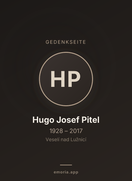 Gedenkportrait von Hugo Josef Pitel