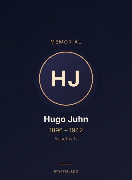 Memorial portrait of Hugo Juhn