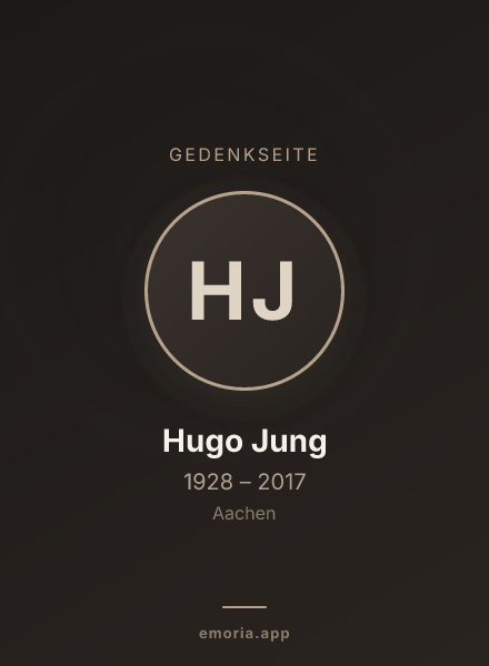 Gedenkportrait von Hugo Jung