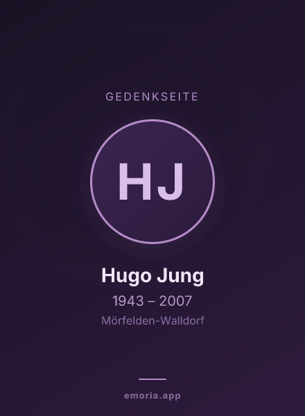 Gedenkportrait von Hugo Jung