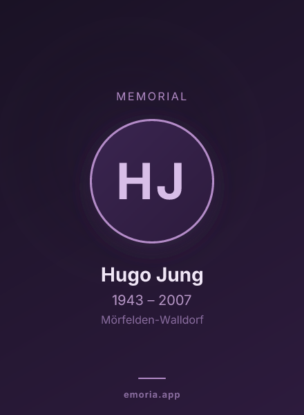 Memorial portrait of Hugo Jung