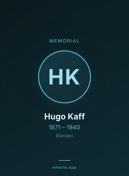 Memorial portrait of Hugo Kaff