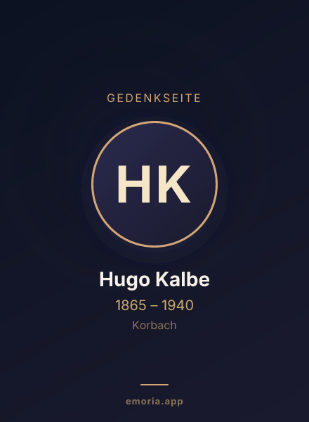 Gedenkportrait von Hugo Kalbe