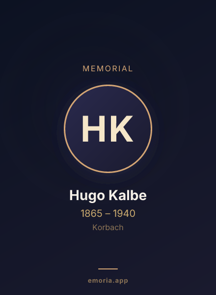 Memorial portrait of Hugo Kalbe