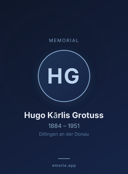 Memorial portrait of Hugo Kārlis Grotuss