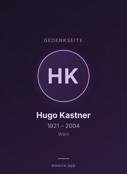 Gedenkportrait von Hugo Kastner